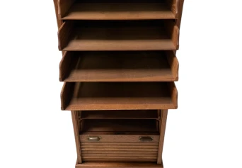 Art Nouveau Filing Cabinet with Tambour Shutter Door, 1900s